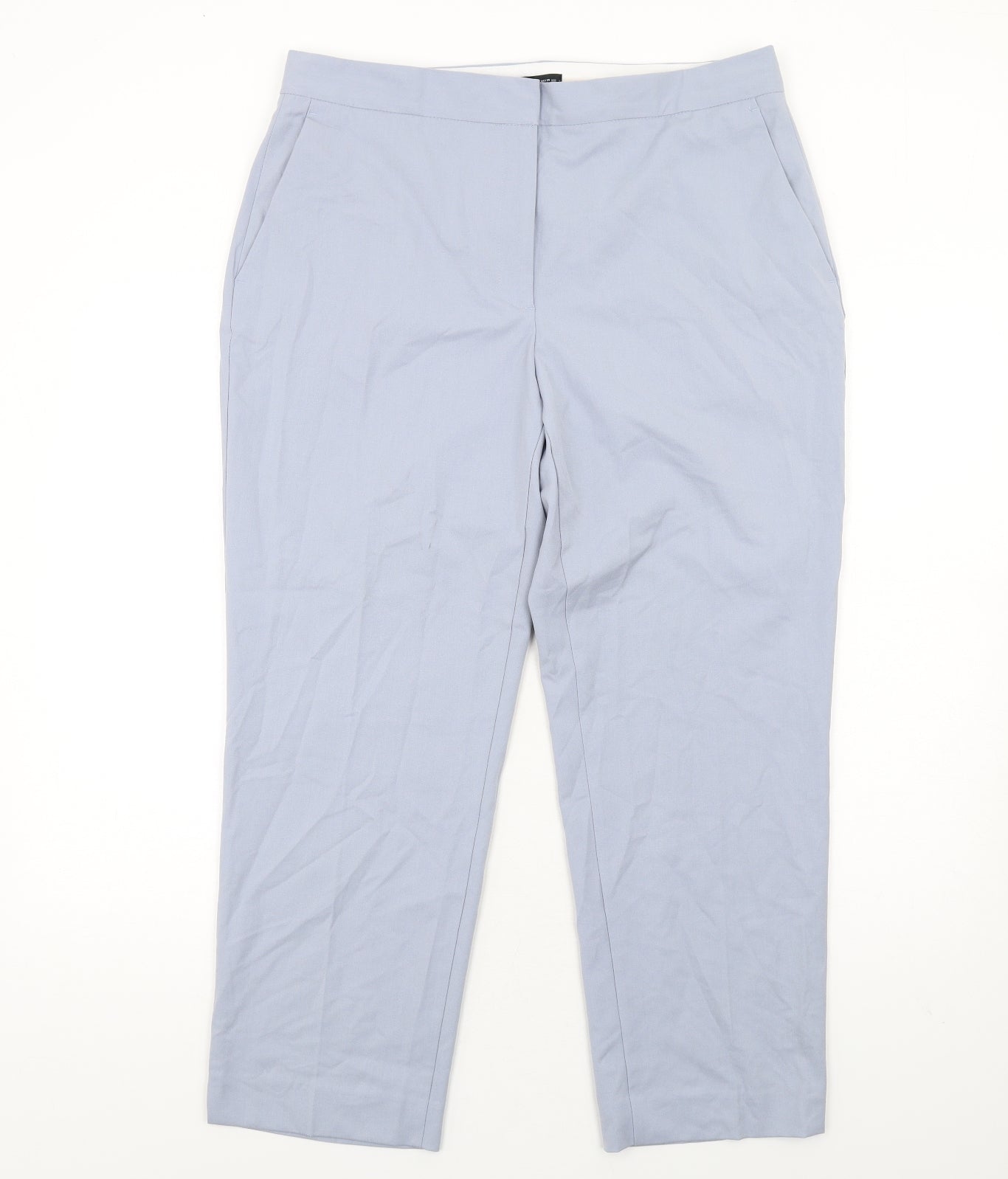 Zara Womens Blue Polyester Dress Pants Trousers Size 16 L28 in Regular Zip
