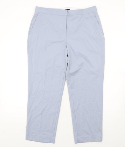 Zara Womens Blue Polyester Dress Pants Trousers Size 16 L28 in Regular Zip