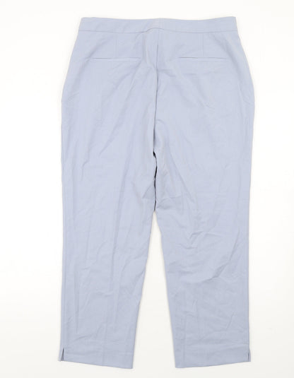 Zara Womens Blue Polyester Dress Pants Trousers Size 16 L28 in Regular Zip