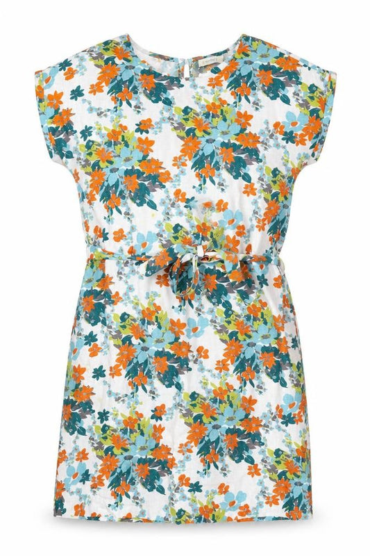 Lily & Me Womens Multicoloured Floral Viscose A-Line Size 10 Round Neck Button