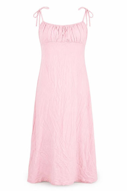 Front view of Fashion Us women’s pink viscose a-line, size UK 12, square neck pullover