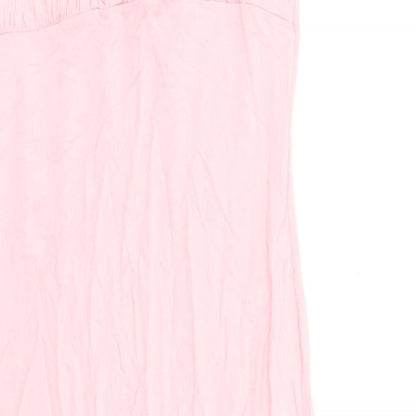 Fashion Us Womens Pink Viscose A-Line Size 12 Square Neck Pullover