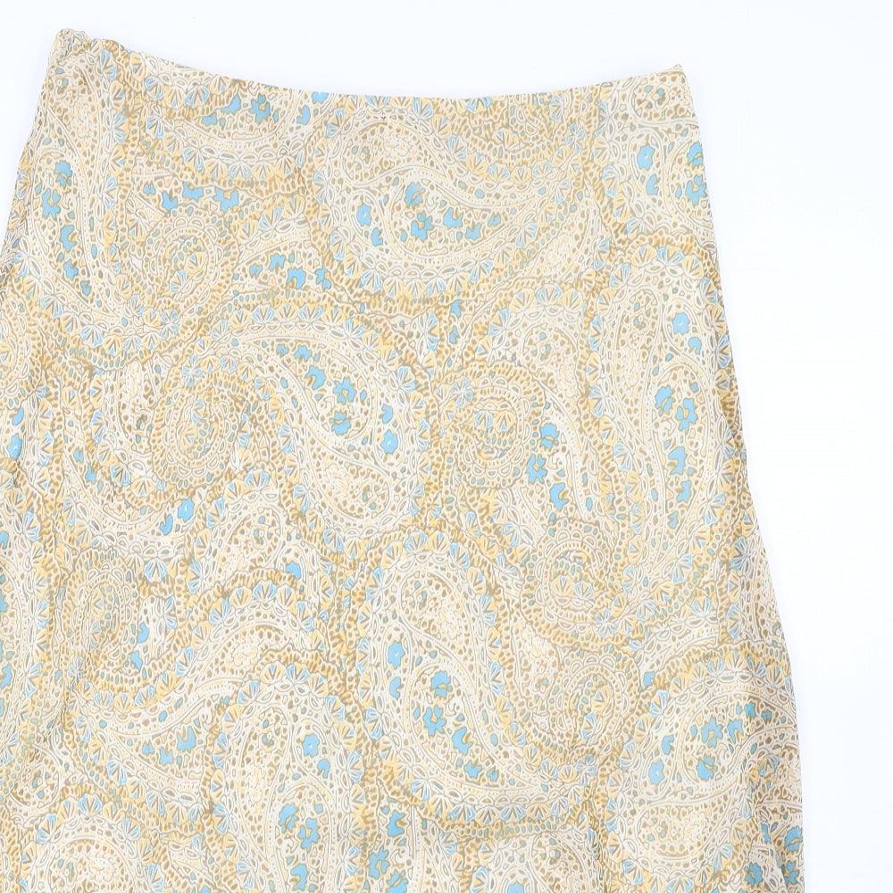 Classic Womens Multicoloured Paisley Polyester A-Line Skirt Size 18