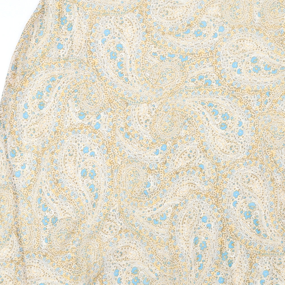 Classic Womens Multicoloured Paisley Polyester A-Line Skirt Size 18