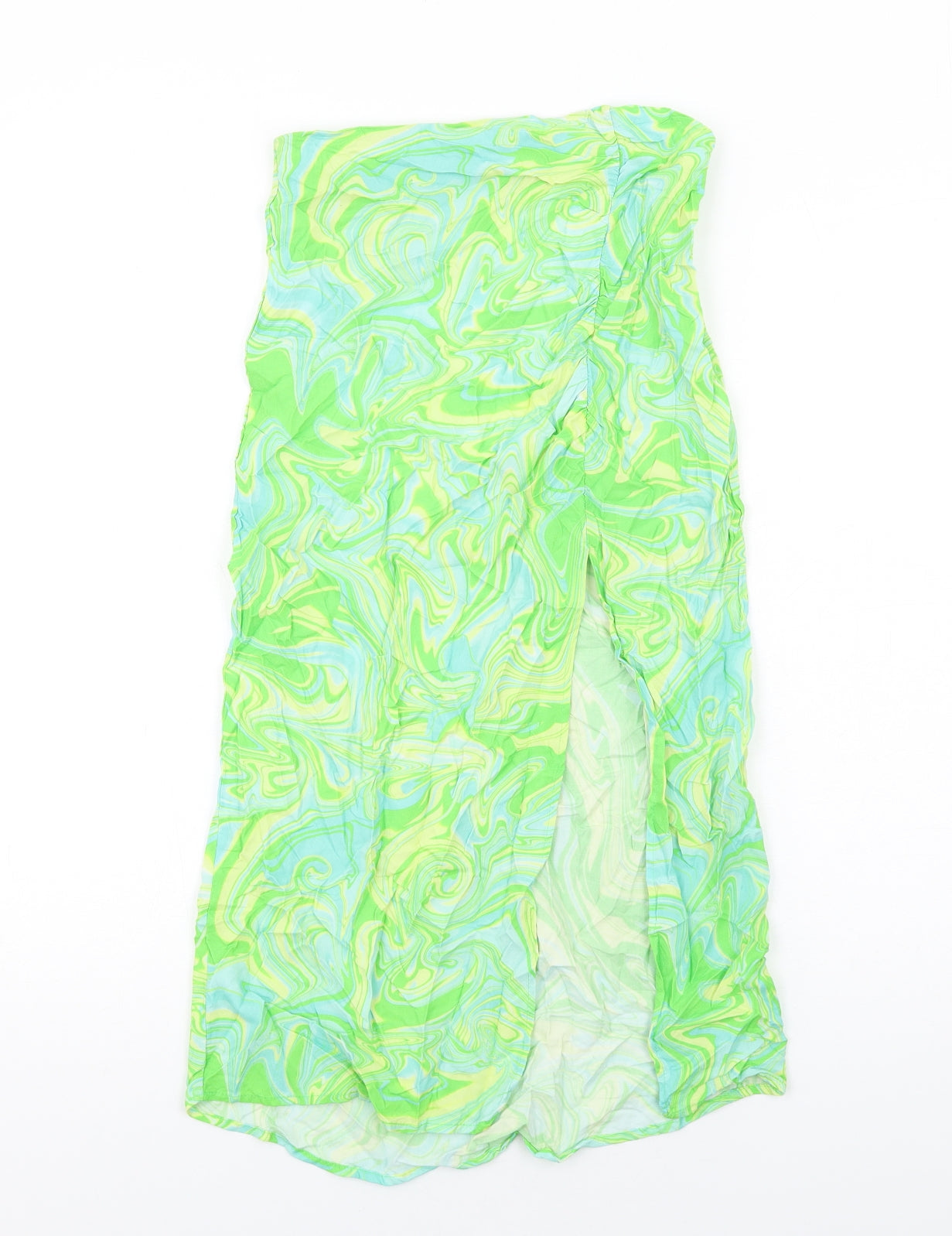 Stradivarius Womens Multicoloured Geometric Viscose A-Line Skirt Size 10 Zip - Slit