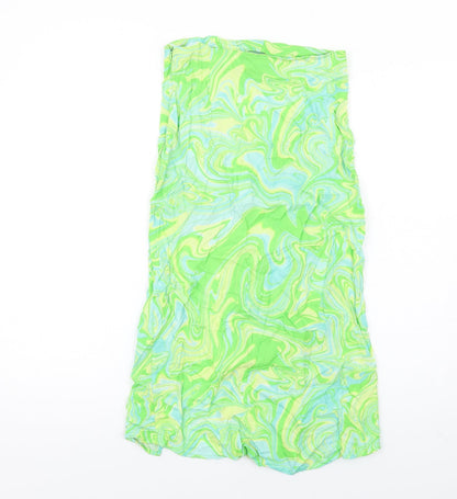 Stradivarius Womens Multicoloured Geometric Viscose A-Line Skirt Size 10 Zip - Slit