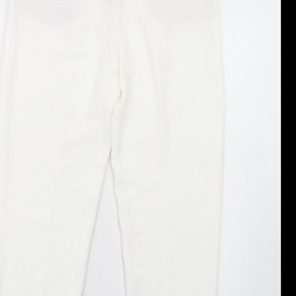 Mango Womens White Polyester Trousers Size 8 L28 in Regular Zip