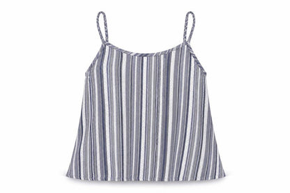 Green Cove Womens Blue Striped Cotton Basic Tank Size M Scoop Neck