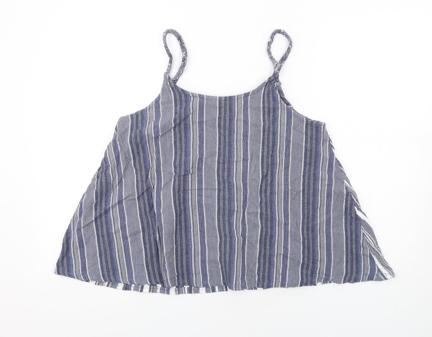 Green Cove Womens Blue Striped Cotton Basic Tank Size M Scoop Neck