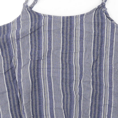 Green Cove Womens Blue Striped Cotton Basic Tank Size M Scoop Neck