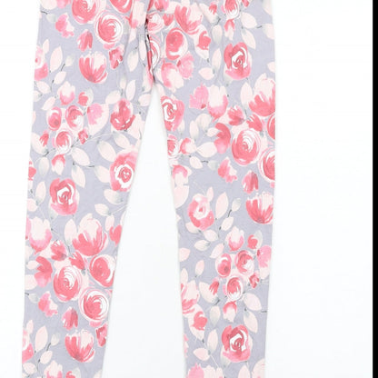 Tchibo Womens Multicoloured Floral Cotton Carrot Leggings Size 8 L30 in