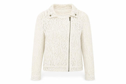 Womens UK Size M Mango Ivory Biker Coat