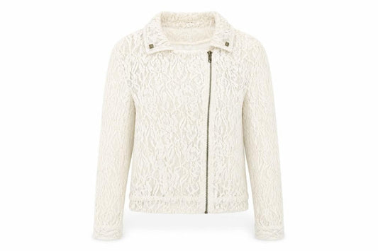 Womens UK Size M Mango Ivory Biker Coat