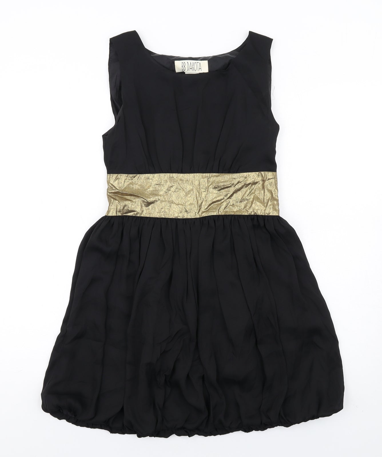 BB Dakota Womens Black Patent Leather A-Line Size 4 Round Neck Zip