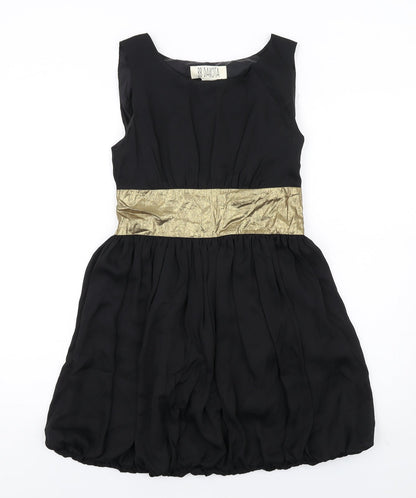 BB Dakota Womens Black Patent Leather A-Line Size 4 Round Neck Zip