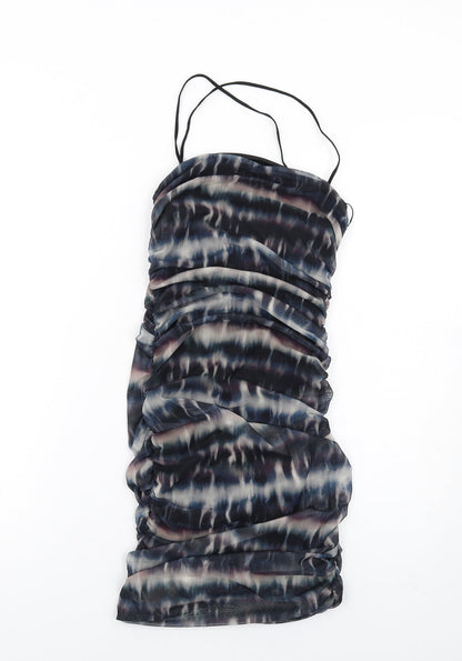 Quiz Womens Multicoloured Tie Dye Polyester Mini Size 10 Square Neck Pullover