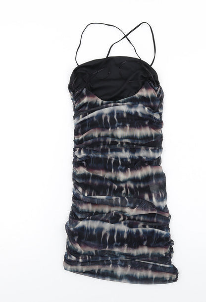 Quiz Womens Multicoloured Tie Dye Polyester Mini Size 10 Square Neck Pullover