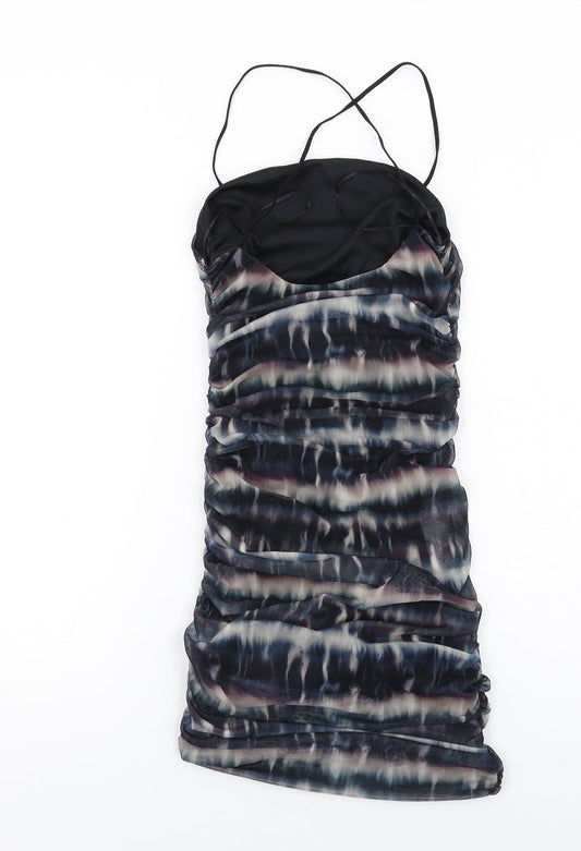 Quiz Womens Multicoloured Tie Dye Polyester Mini Size 10 Square Neck Pullover