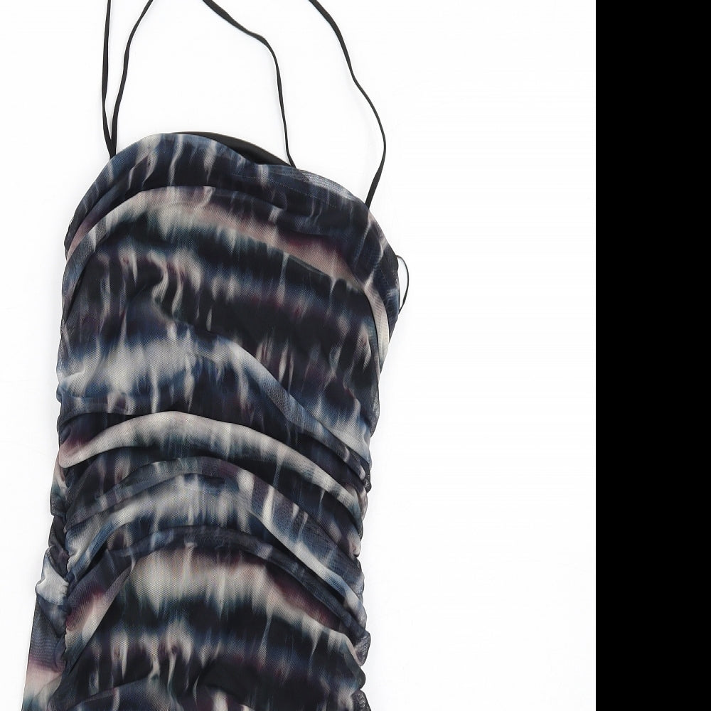 Quiz Womens Multicoloured Tie Dye Polyester Mini Size 10 Square Neck Pullover