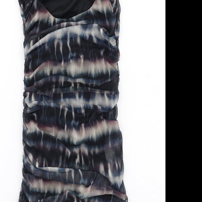 Quiz Womens Multicoloured Tie Dye Polyester Mini Size 10 Square Neck Pullover