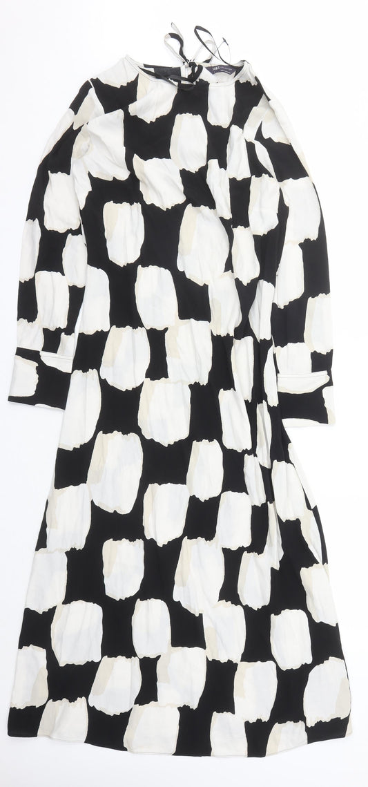 Marks and Spencer Womens Multicoloured Geometric Viscose Maxi Size 8 Round Neck Zip