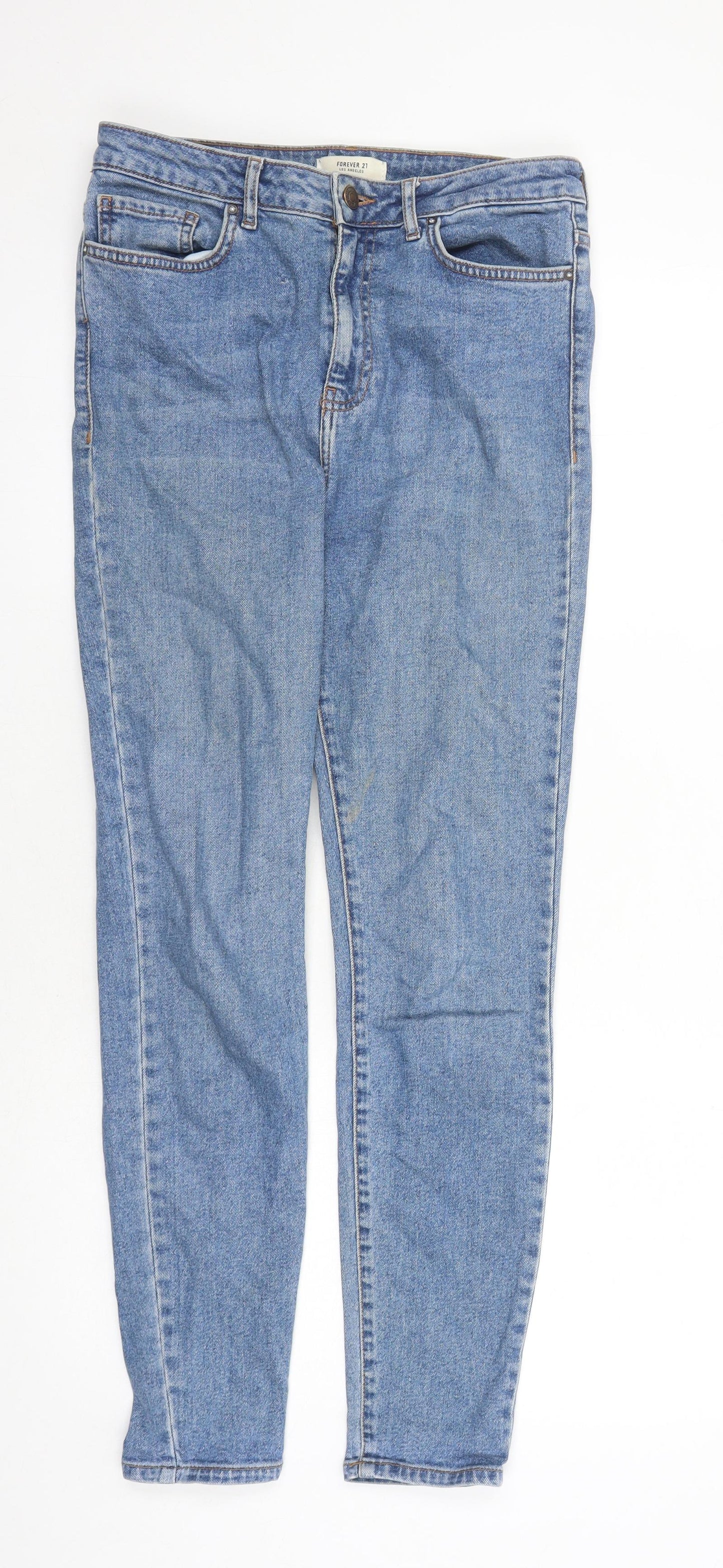 FOREVER 21 Womens Blue Cotton Skinny Jeans Size 30 in L27 in Regular Zip