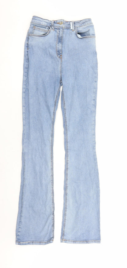 COLLUSION Womens Blue Cotton Flared Jeans Size 26 in L31 in Regular Zip