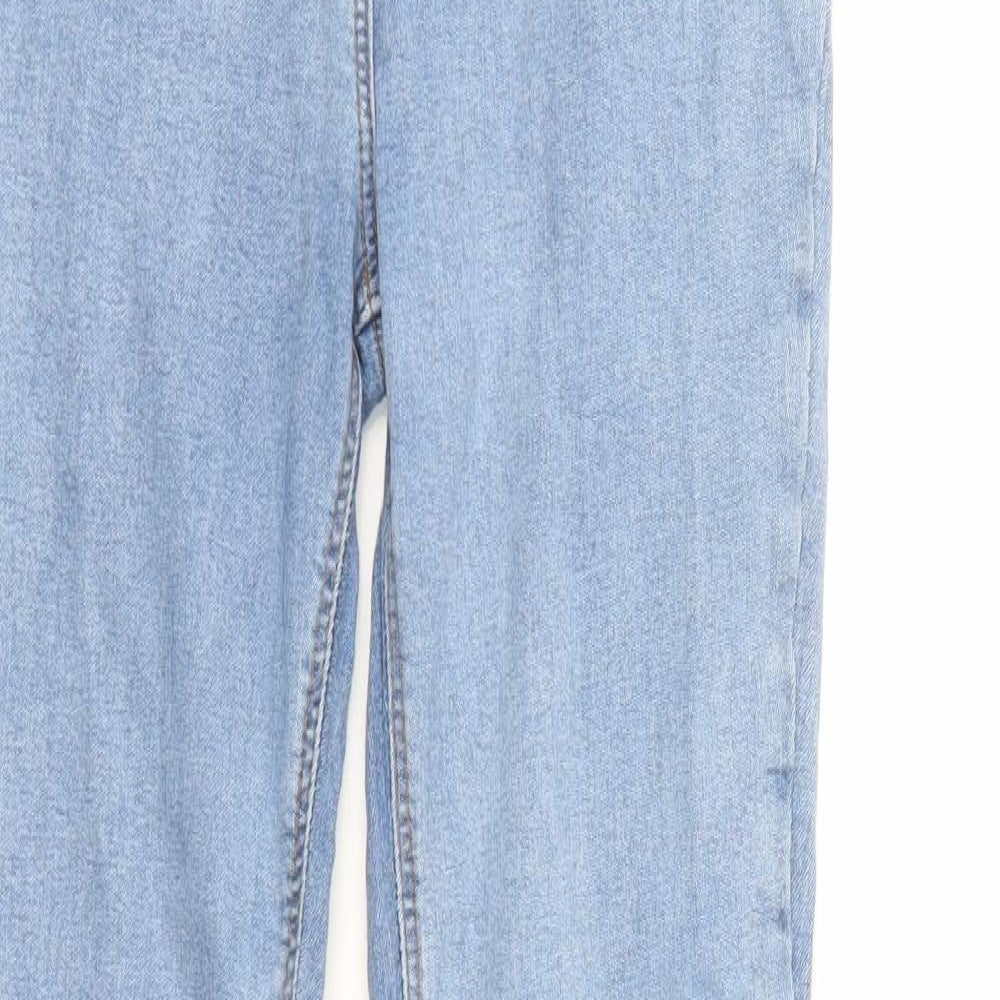 COLLUSION Womens Blue Cotton Flared Jeans Size 26 in L31 in Regular Zip