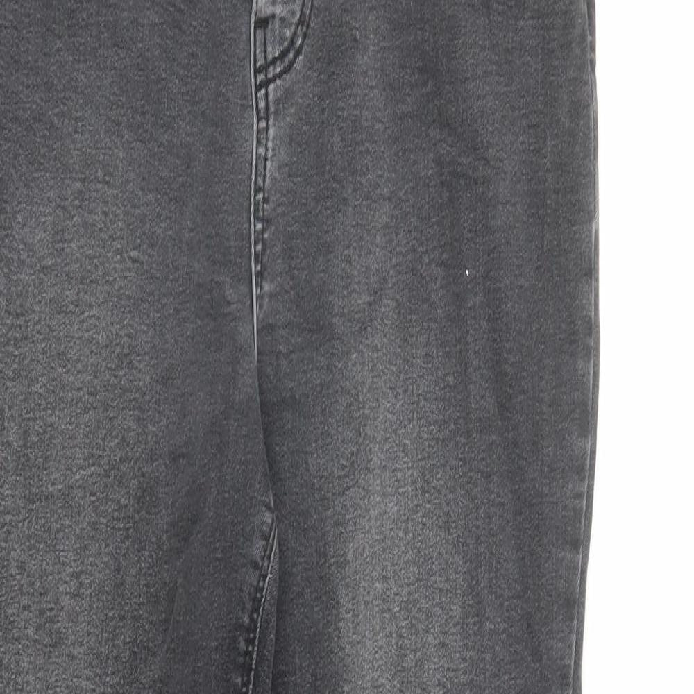 Denim & Co. Womens Grey Cotton Skinny Jeans Size 14 L27 in Regular Zip