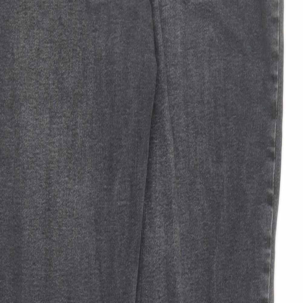 Denim & Co. Womens Grey Cotton Skinny Jeans Size 14 L27 in Regular Zip
