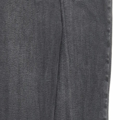 Denim & Co. Womens Grey Cotton Skinny Jeans Size 14 L27 in Regular Zip