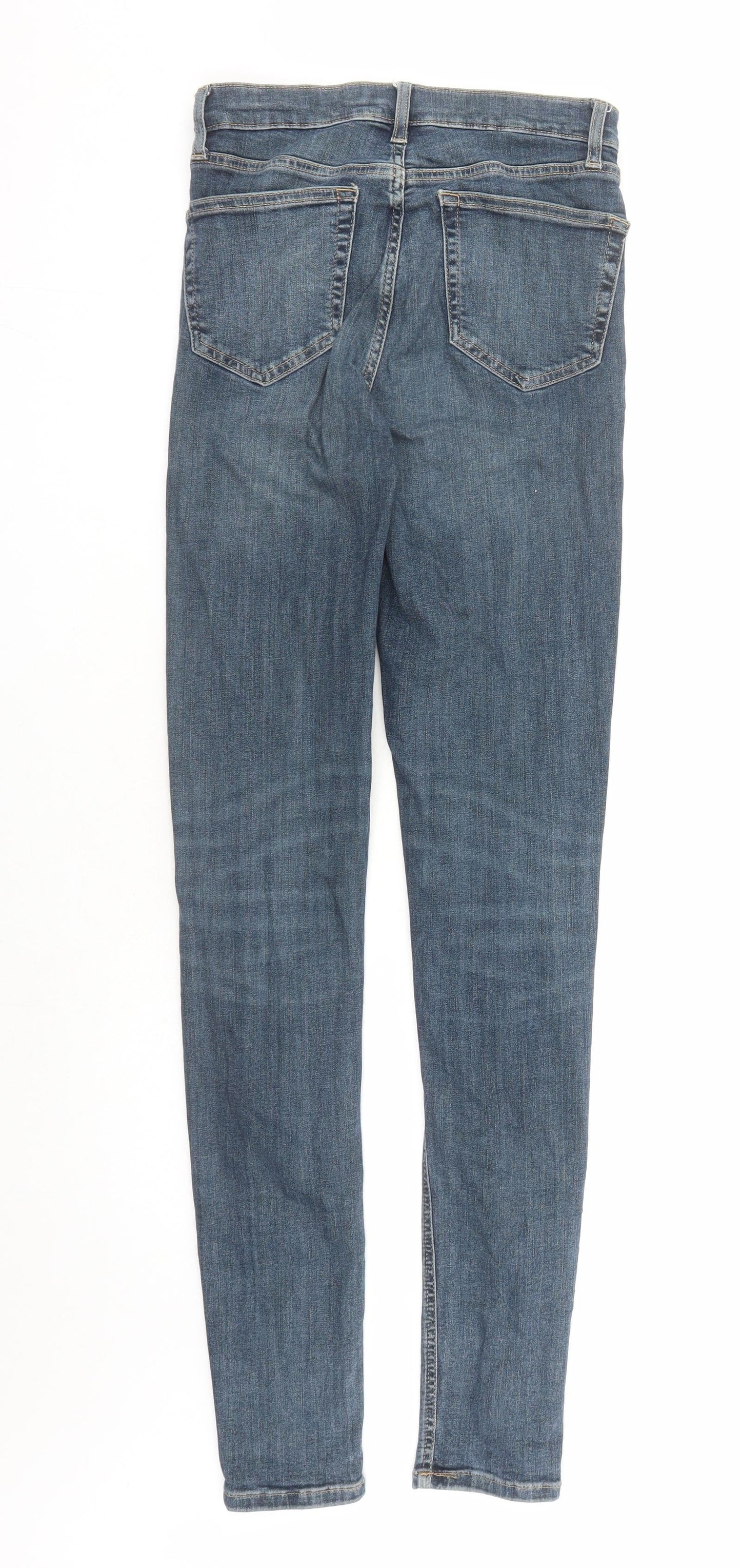 Topshop Womens Blue Cotton Skinny Jeans Size 26 in L31 in Regular Zip
