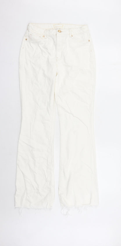 River Island Womens White Cotton Bootcut Jeans Size 8 L30 in Regular Zip