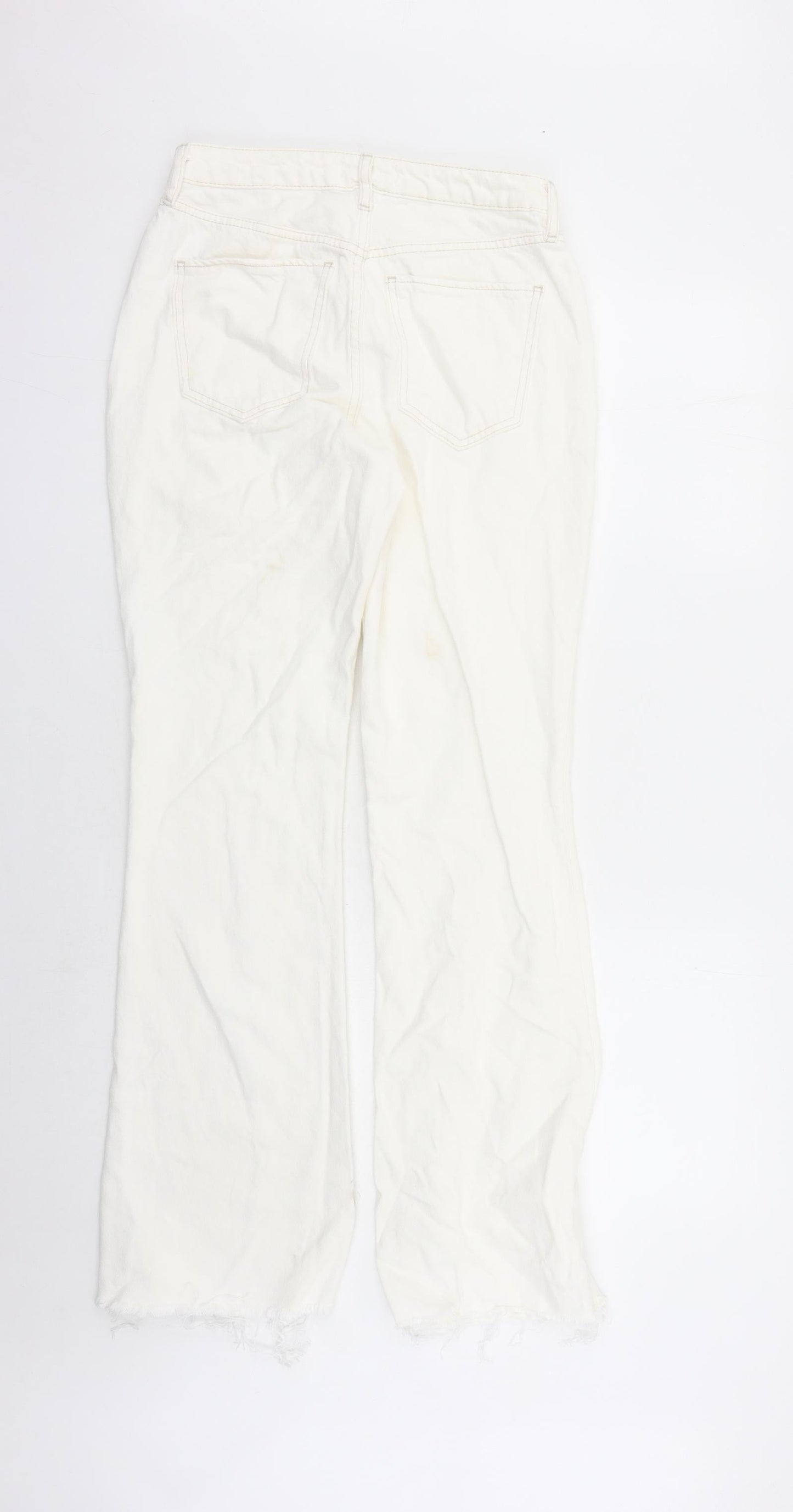 River Island Womens White Cotton Bootcut Jeans Size 8 L30 in Regular Zip