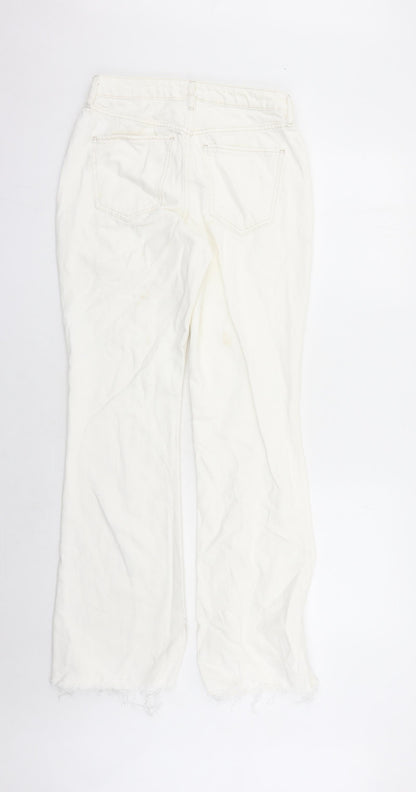 River Island Womens White Cotton Bootcut Jeans Size 8 L30 in Regular Zip