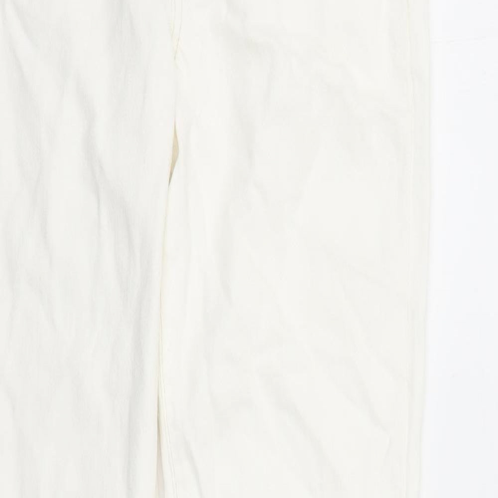 River Island Womens White Cotton Bootcut Jeans Size 8 L30 in Regular Zip