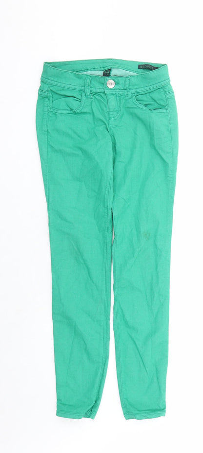 United Colors of Benetton Womens Green Cotton Jegging Jeans Size 26 in L27 in Regular Zip