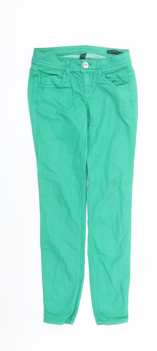 United Colors of Benetton Womens Green Cotton Jegging Jeans Size 26 in L27 in Regular Zip