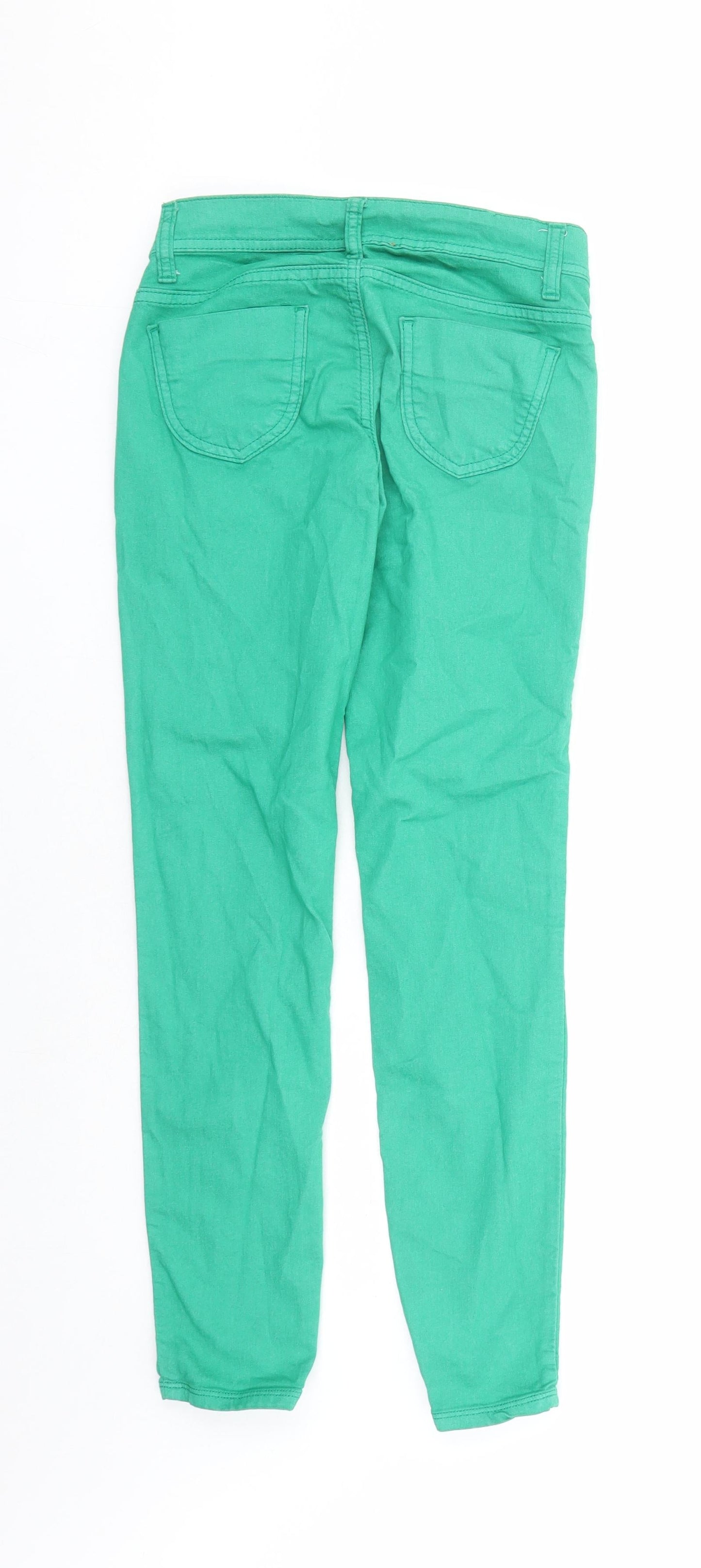 United Colors of Benetton Womens Green Cotton Jegging Jeans Size 26 in L27 in Regular Zip