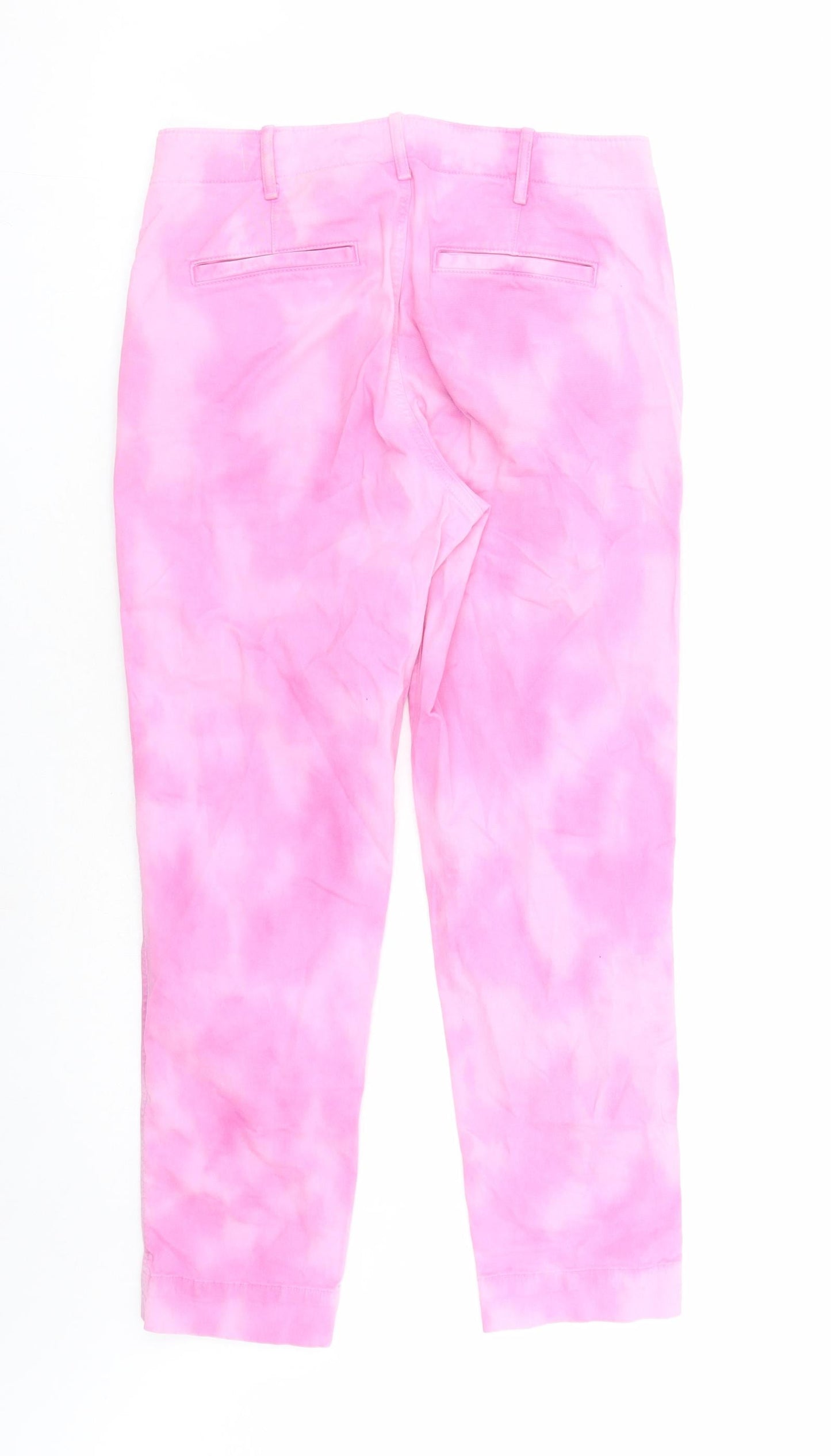 Gap Womens Pink Cotton Straight Jeans Size 4 L27 in Regular Zip - Tie Dye Effect