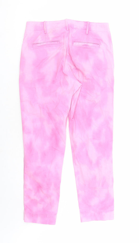 Gap Womens Pink Cotton Straight Jeans Size 4 L27 in Regular Zip - Tie Dye Effect