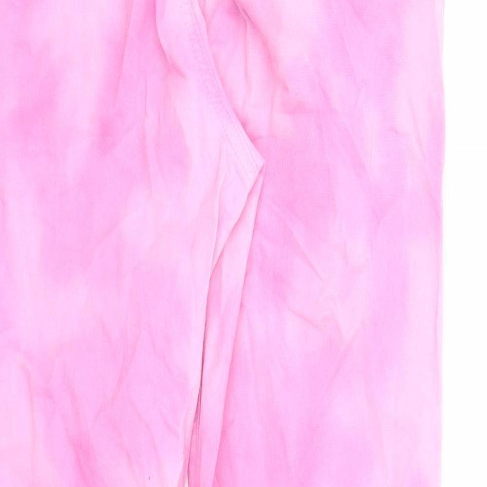 Gap Womens Pink Cotton Straight Jeans Size 4 L27 in Regular Zip - Tie Dye Effect