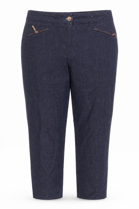 Womens UK Size 14 Per Una Regular Fit Cropped Blue Jeans