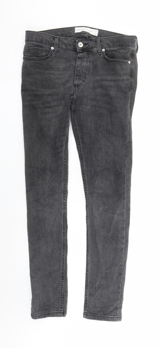 Mens UK Size 30 in Topman Regular Fit Skinny Grey Jeans