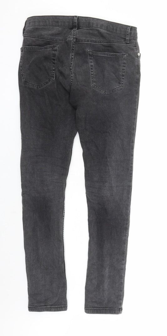 Mens UK Size 30 in Topman Regular Fit Skinny Grey Jeans