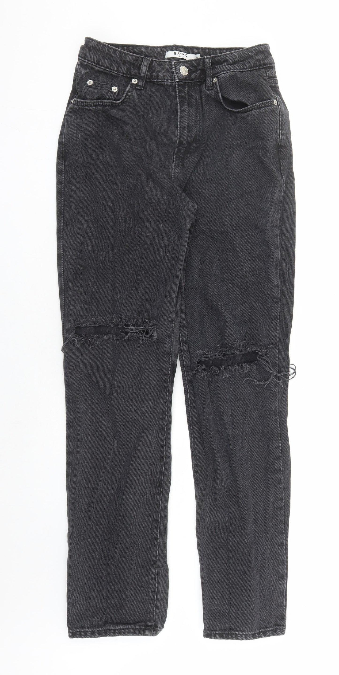 Na-kd Womens Black Polyester Straight Jeans Size 26 in L30 in Regular Zip