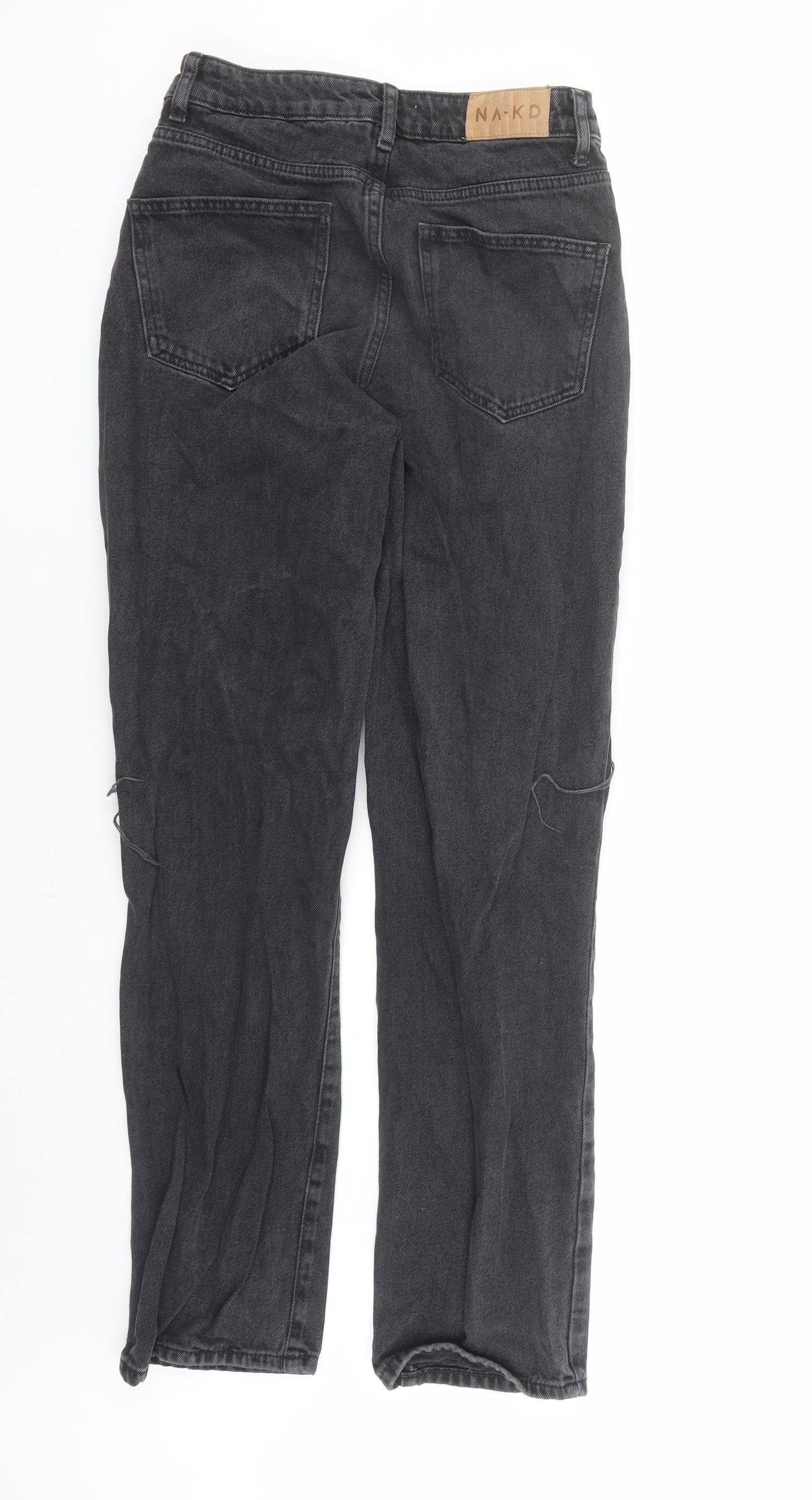 Na-kd Womens Black Polyester Straight Jeans Size 26 in L30 in Regular Zip