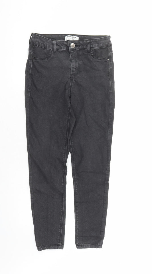 Dorothy Perkins Womens Black Cotton Skinny Jeans Size 8 L26 in Regular Zip - Glitter