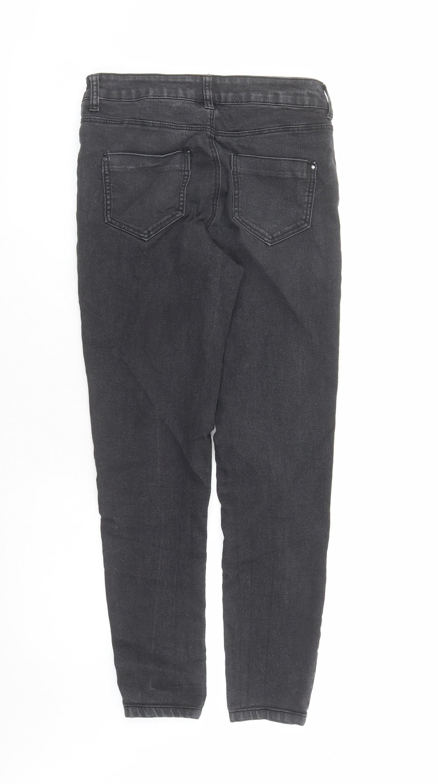 Dorothy Perkins Womens Black Cotton Skinny Jeans Size 8 L26 in Regular Zip - Glitter