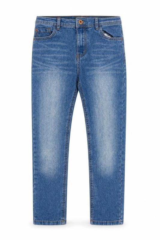 Denim & Co. Boys Blue Cotton Skinny Jeans Size 10-11 Years L24 in Regular Zip